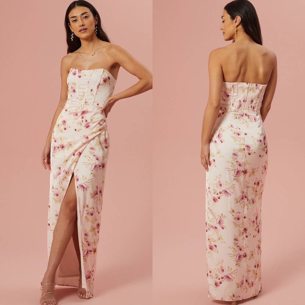 ALTAR’D STATE Ruth Floral Strapless Dress NEW XS